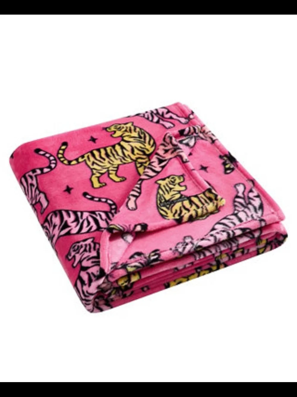 Betsey Johnson Plush Throw In Butterfly Tiger Or Leopard Rosette, NWT